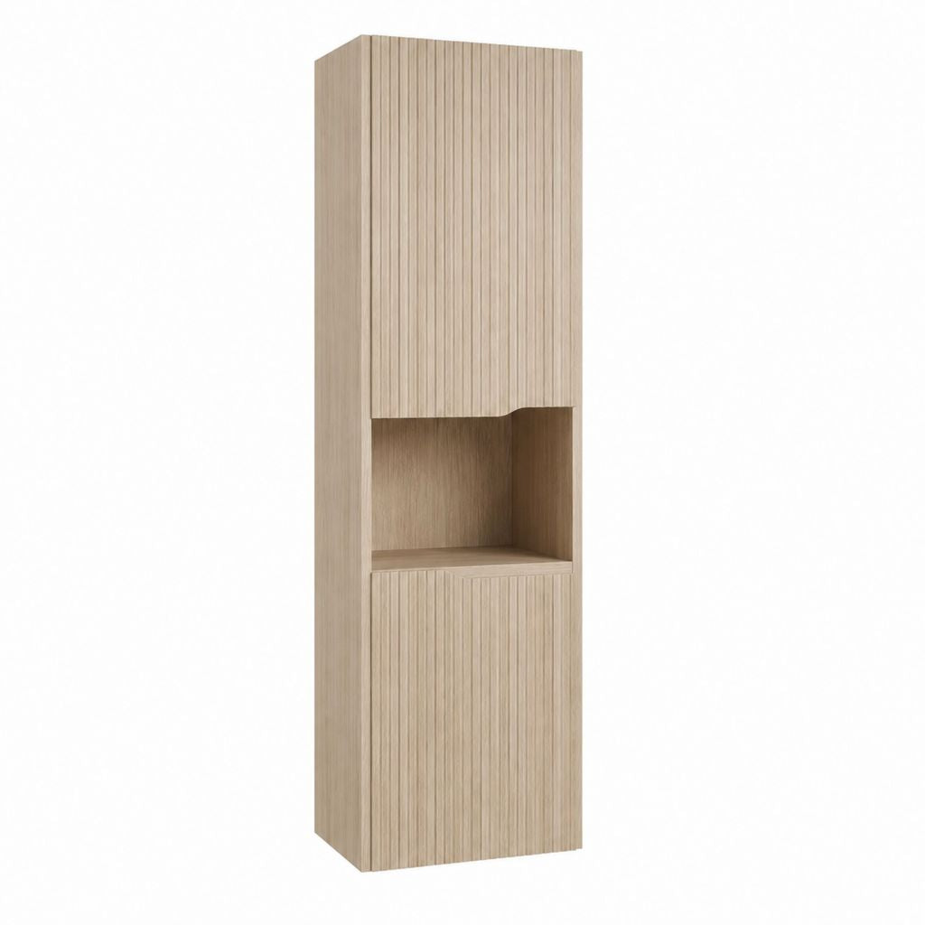 Colonna bagno contenitore rovere chiaro in MDF rettangolare 35 x 35 x 170 cm