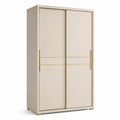Armadio guardaroba rettangolare a 2 ante scorrevoli beige in pannello truciolare 120 x 60 x 200 cm